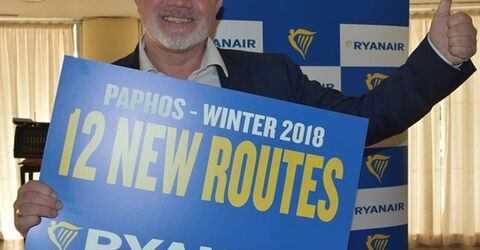 Ryanair объявляет о двенадцати новых маршрутах на зиму 2018 года с острова Кипр