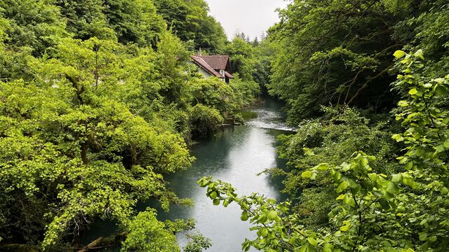 Поместье из старой мельницы на берегу реки
