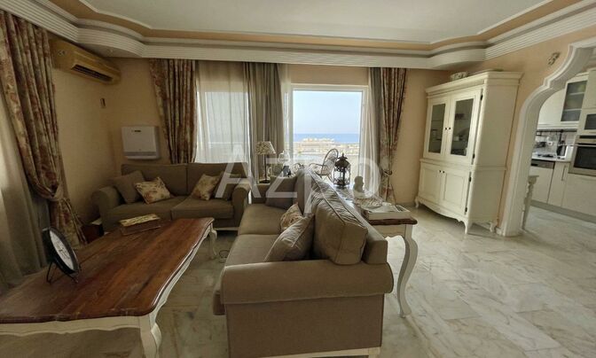 Меблированная квартира 2+1 с видом на Средиземное море 135 м²