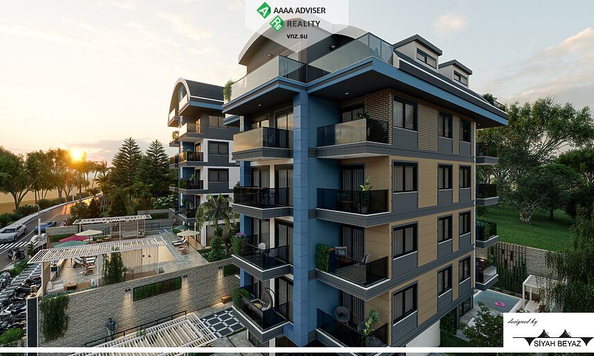 Недвижимость Турции Апартаменты 1+1 в районе Оба (Аланья) с видом на море: 14