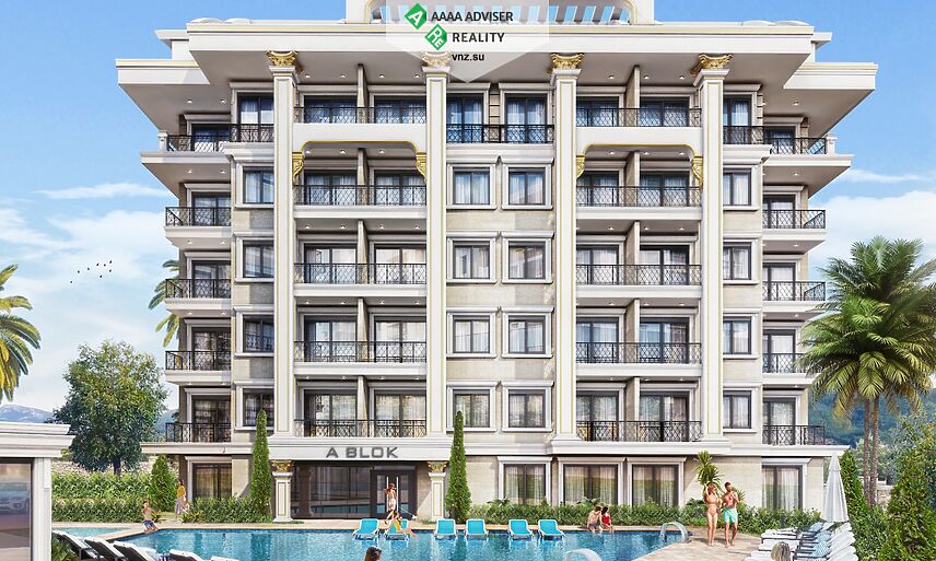 Недвижимость Турции Апартаменты 1+1 в высококачественном ЖК в районе Оба (Алания): 8