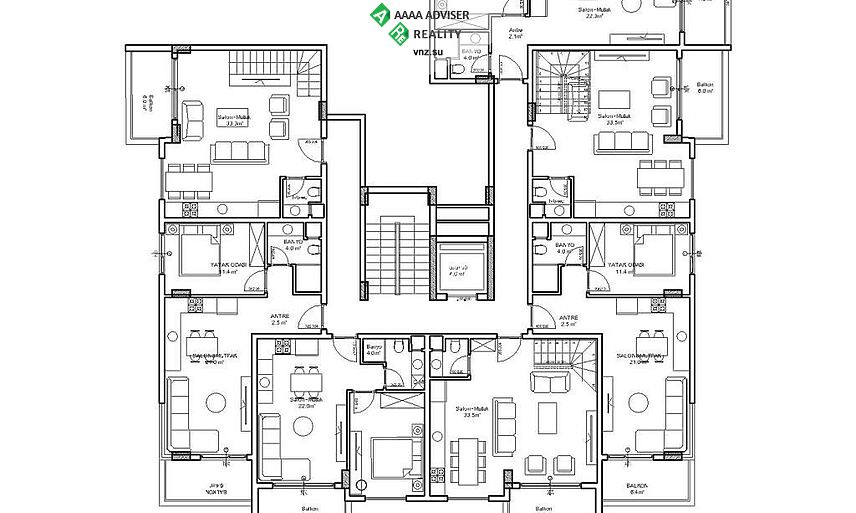 Недвижимость Турции ROSE GARDEN RESİDENCE Продажа 1+1 Квартира: 31