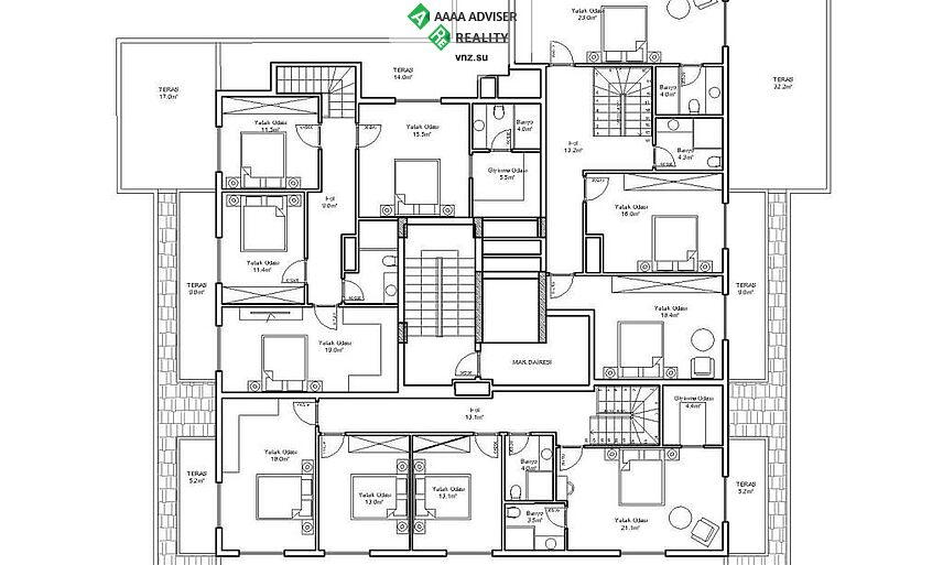 Недвижимость Турции ROSE GARDEN RESİDENCE Продажа 1+1 Квартира: 33