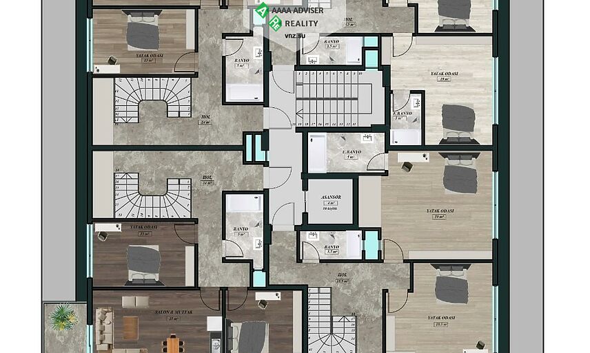 Недвижимость Турции Avsallar Pi Life Residence  Продажа 1+1 Квартира: 25