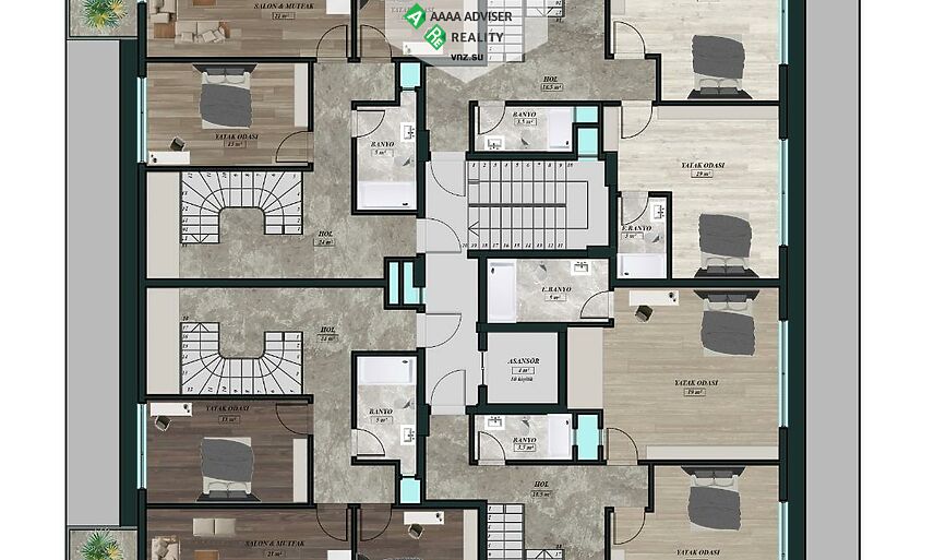 Недвижимость Турции Avsallar Pi Life Residence  Продажа 1+1 Квартира: 27