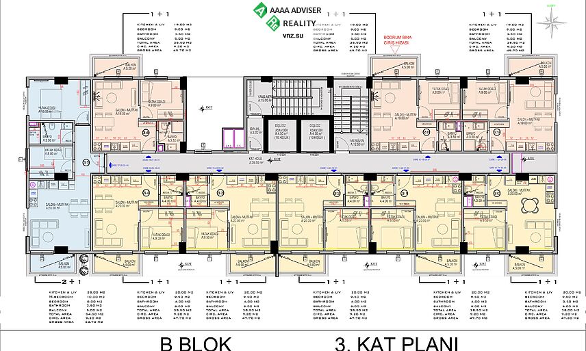 Недвижимость Турции Exodus Riverside Residence Продажа 1+1 Квартира: 39