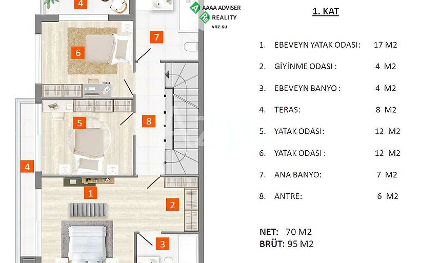 Недвижимость Турции Новая вилла планировкой 5+1 в районе Антальи, Кепез 291 м²: 12