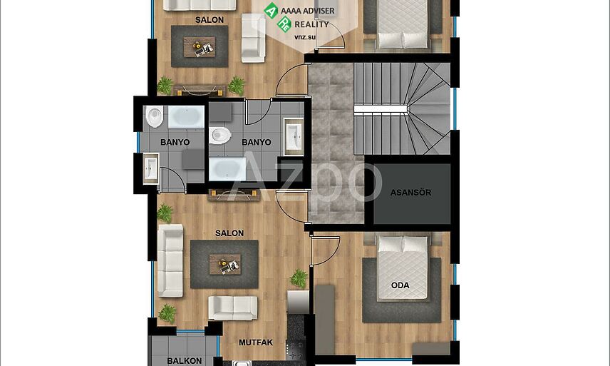 Недвижимость Турции Новый проект жилого комплекса в центральном районе Антальи 64-212 м²: 12