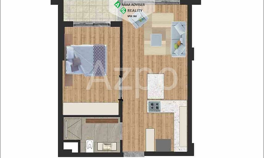Недвижимость Турции Квартиры планировками 1+1 и 2+1 в новом готовом комплексе 45-85 м²: 38