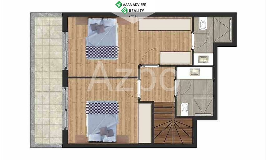 Недвижимость Турции Квартиры планировками 1+1 и 2+1 в новом готовом комплексе 45-85 м²: 39