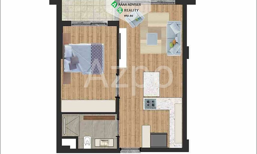 Недвижимость Турции Квартиры планировками 1+1 и 2+1 в новом готовом комплексе 45-85 м²: 40