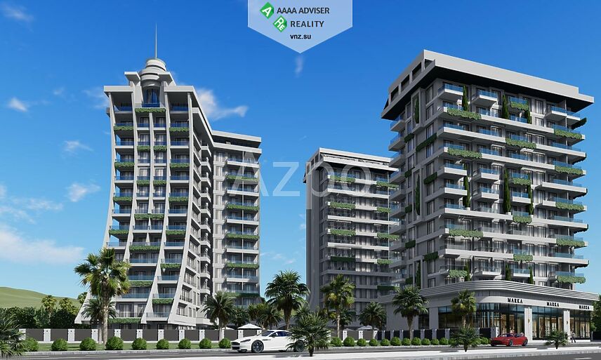 Недвижимость Турции Новая квартира планировкой 1+1 в комплексе с инфраструктурой 53 м²: 1