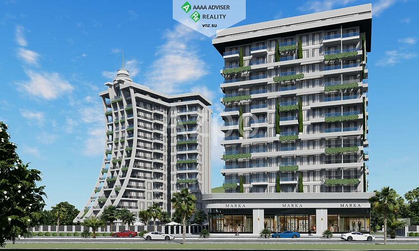 Недвижимость Турции Новая квартира планировкой 1+1 в комплексе с инфраструктурой 53 м²: 2
