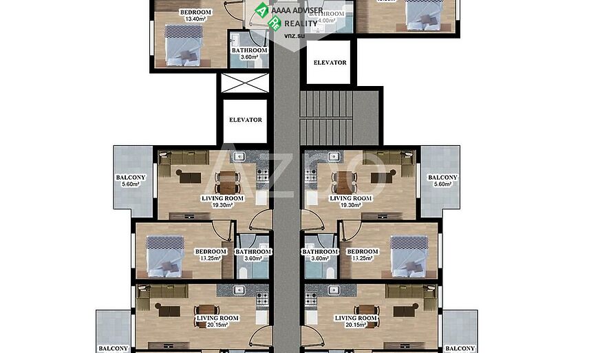 Недвижимость Турции Трехкомнатная квартира с отдельной кухней в новом комплексе 90 м²: 6