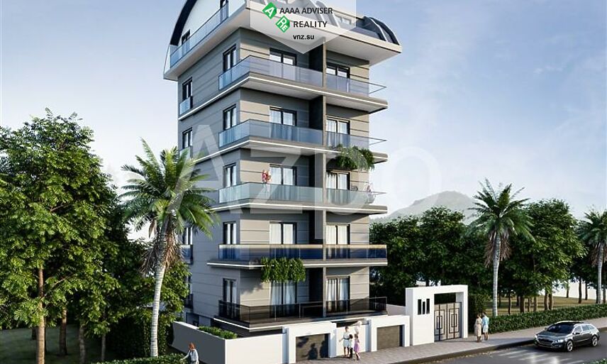 Недвижимость Турции Новые квартиры в районе пляжа Клеопатры (инвестиционный проект) 48-52 м²: 1