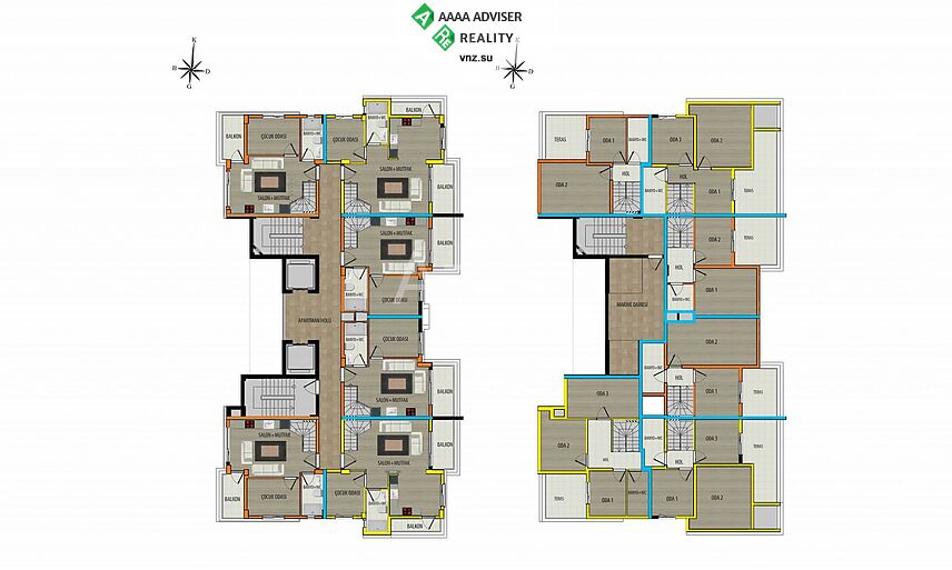 Недвижимость Турции Квартиры различных форматов в микрорайоне Алтынташ 75-185 м²: 29
