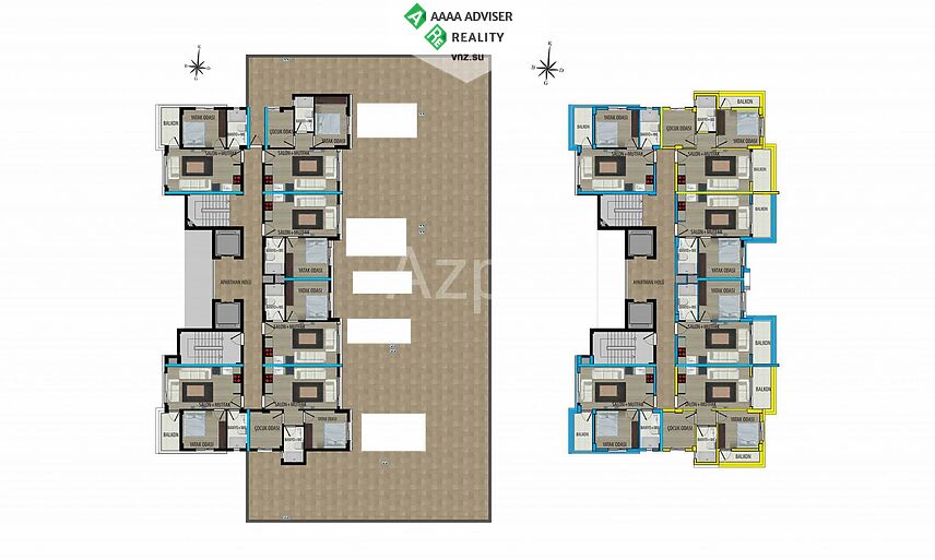 Недвижимость Турции Квартиры различных форматов в микрорайоне Алтынташ 75-185 м²: 30