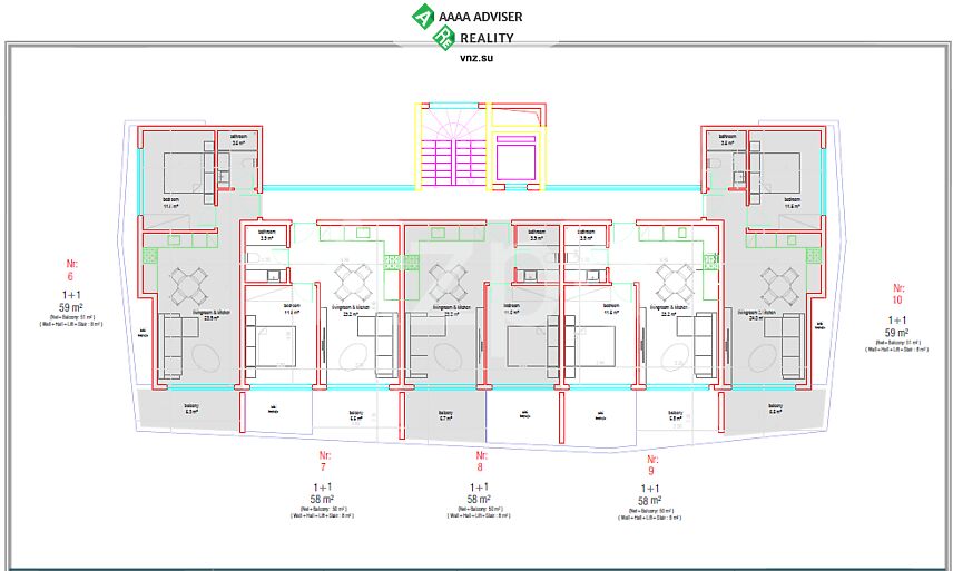 Недвижимость Турции Квартиры различных форматов в новом проекте жилого комплекса 57-178 м²: 20