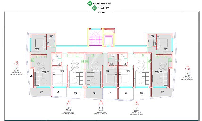 Недвижимость Турции Квартиры различных форматов в новом проекте жилого комплекса 57-178 м²: 21