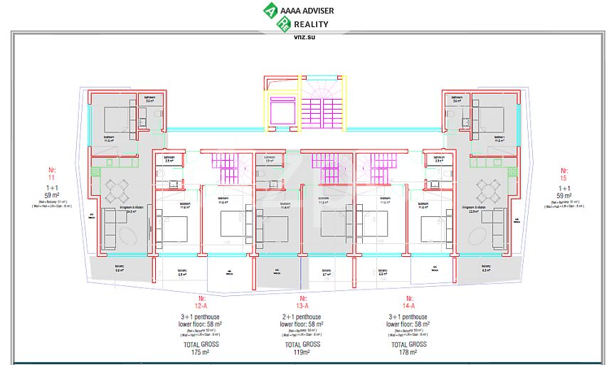 Недвижимость Турции Квартиры различных форматов в новом проекте жилого комплекса 57-178 м²: 22