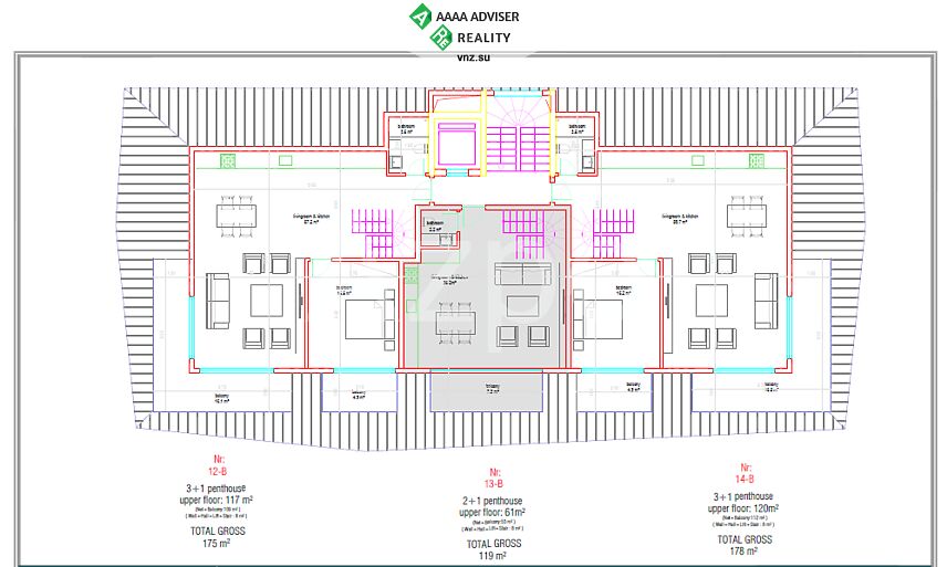 Недвижимость Турции Квартиры различных форматов в новом проекте жилого комплекса 57-178 м²: 23