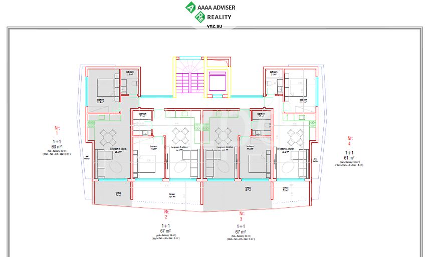 Недвижимость Турции Квартиры различных форматов в новом проекте жилого комплекса 57-178 м²: 24