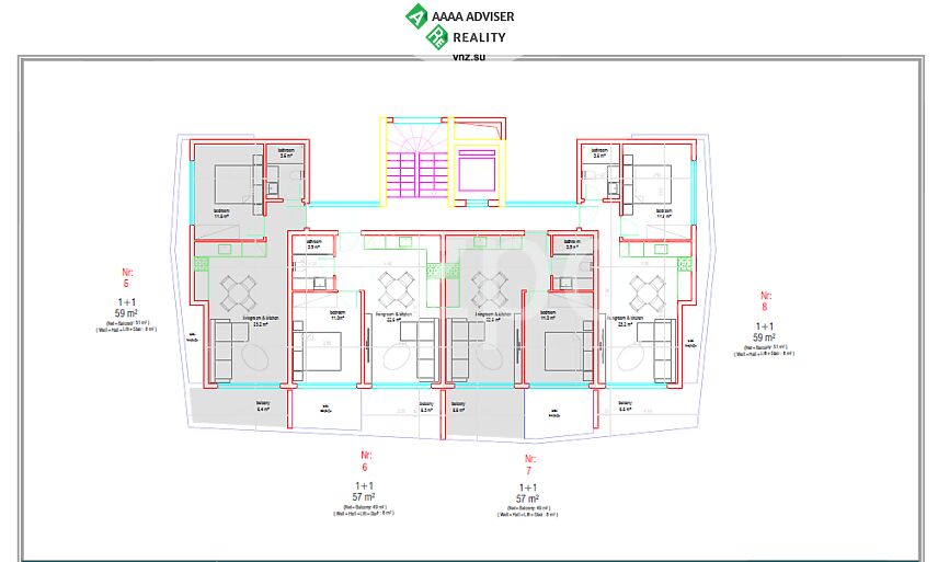 Недвижимость Турции Квартиры различных форматов в новом проекте жилого комплекса 57-178 м²: 25