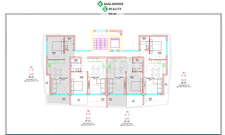 Недвижимость Турции Квартиры различных форматов в новом проекте жилого комплекса 57-178 м²: 26