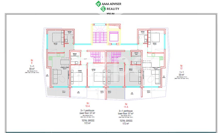 Недвижимость Турции Квартиры различных форматов в новом проекте жилого комплекса 57-178 м²: 27