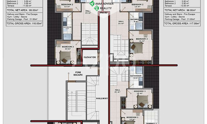 Недвижимость Турции Квартиры в новом комплексе (от застройщика) 67-184 м²: 3