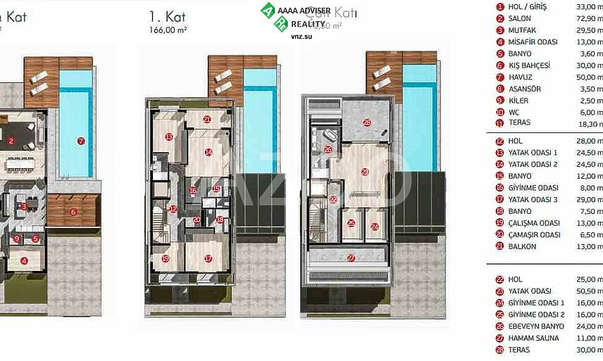 Недвижимость Турции Новая просторная вилла 5+1 в Анталье 500 м²: 23