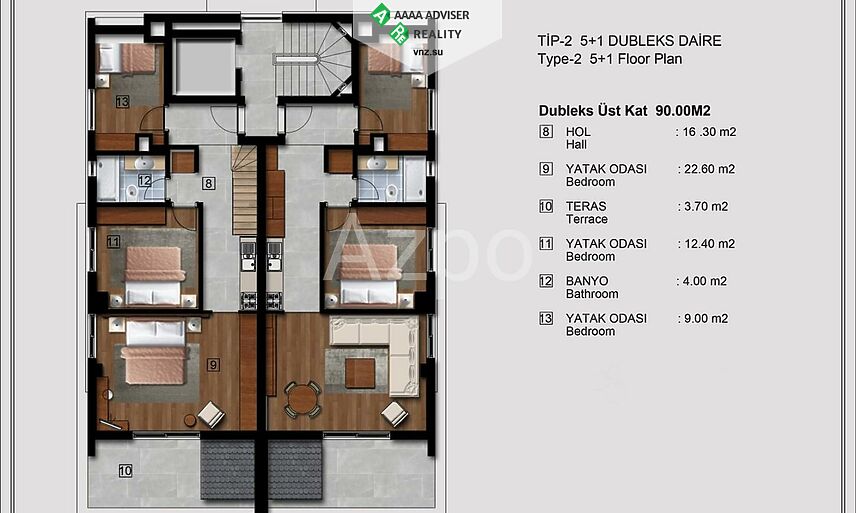 Недвижимость Турции Квартиры различных форматов в центральном районе Антальи 100-200 м²: 23