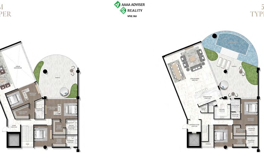 Недвижимость ОАЭ Двухуровневая квартира класса люкс с 5 спальнями: 2