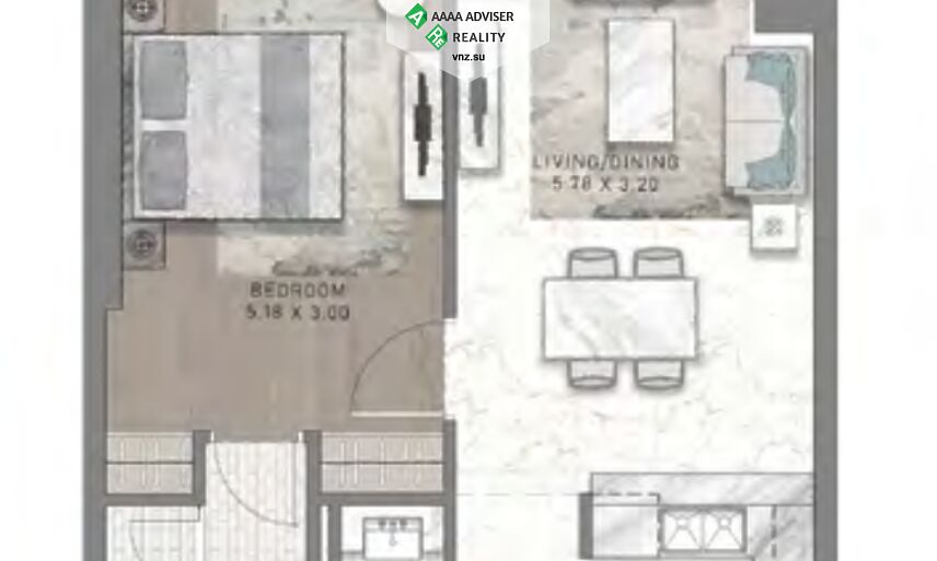 Недвижимость ОАЭ Брендовые апартаменты с 1 спальней: 2