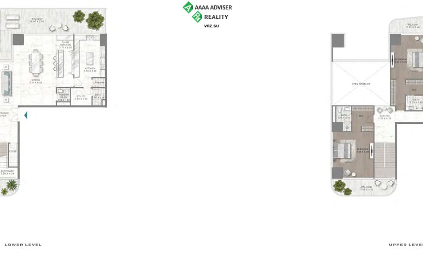 Недвижимость ОАЭ Дизайнерский  дуплекс  с 4 спальнями : 1