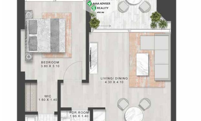 Недвижимость ОАЭ Шикарные апартаменты с 1 спальней: 1