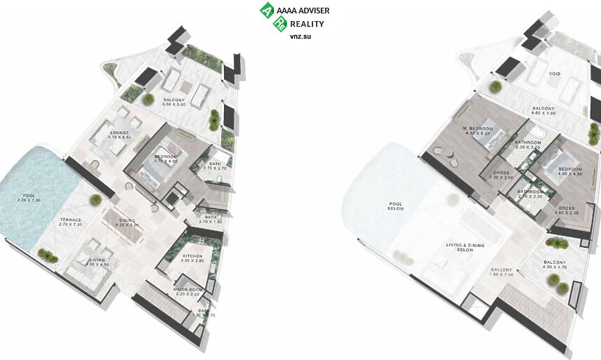 Недвижимость ОАЭ Люкс апартаменты с 3 спальнями и бассейном: 1
