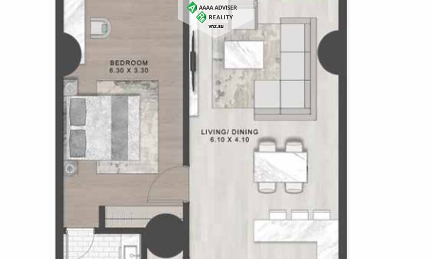 Недвижимость ОАЭ Люкс апартаменты с 1 спальней: 1