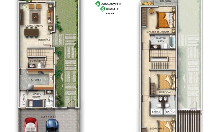 Недвижимость ОАЭ Роскошный дизайнерский таунхаус   с 3 спальнями: 1