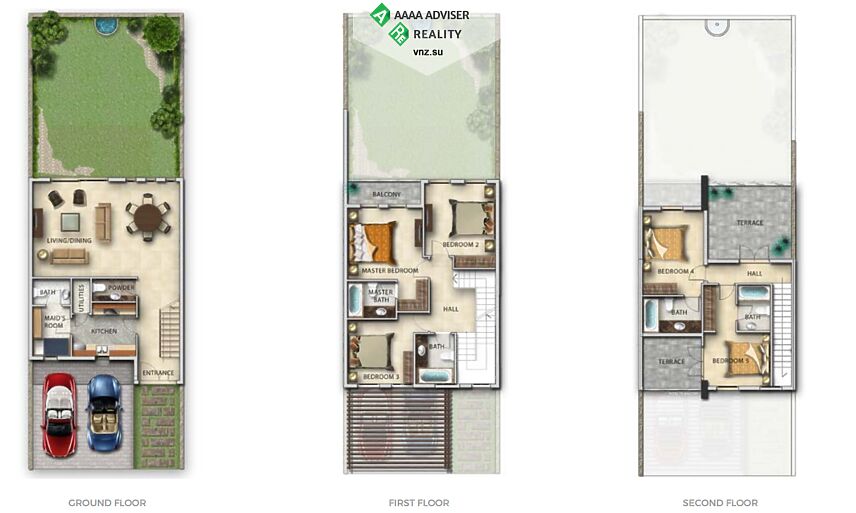 Недвижимость ОАЭ Роскошный дизайнерский таунхаус   с 5 спальнями: 1