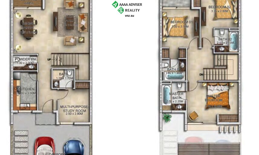 Недвижимость ОАЭ Стильный таунхаус с 3 спальнями : 2