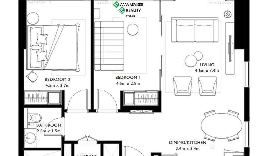 Недвижимость ОАЭ Квартира с 2 спальнями и балконом: 4