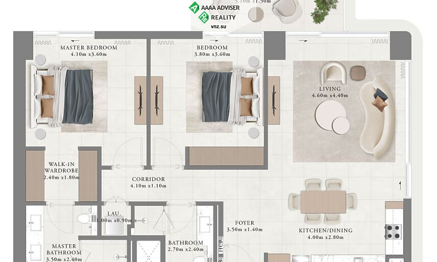 Недвижимость ОАЭ Люкс апартаменты с 2 спальнями: 7
