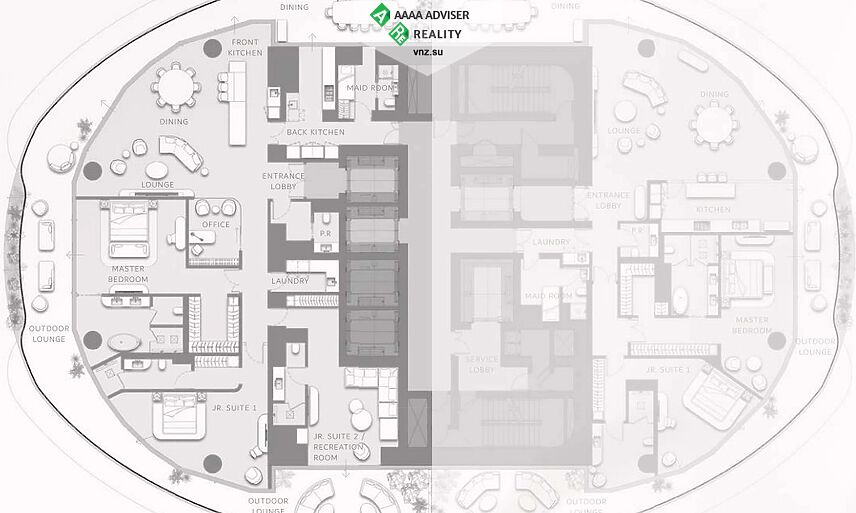 Недвижимость ОАЭ Шикарные апартаменты класса люкс с 3 спальнями: 4