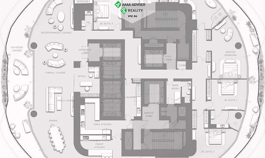 Недвижимость ОАЭ Роскошные апартаменты с 4 спальнями : 8