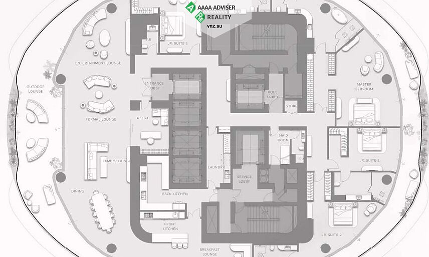 Недвижимость ОАЭ Люкс апартаменты с 4 спальнями: 4