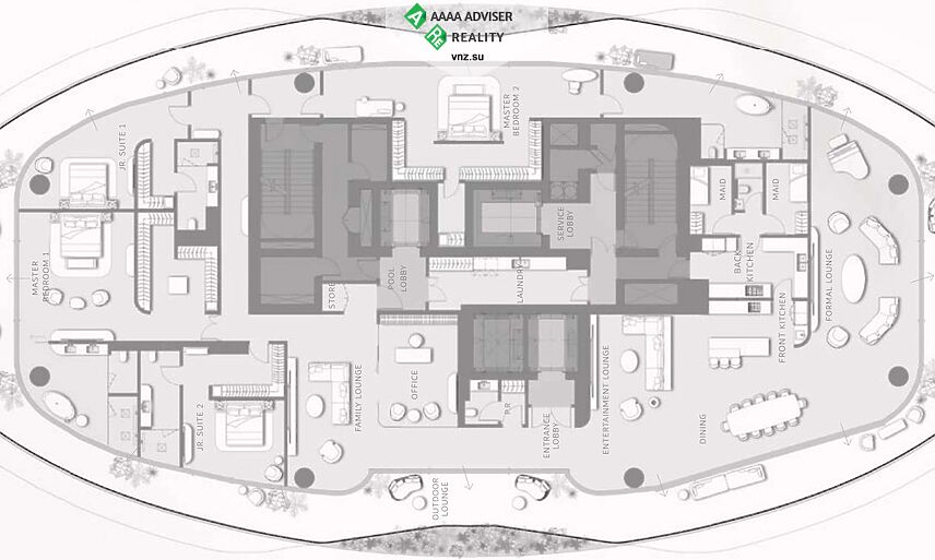 Недвижимость ОАЭ Роскошные апартаменты с 4 спальнями: 3