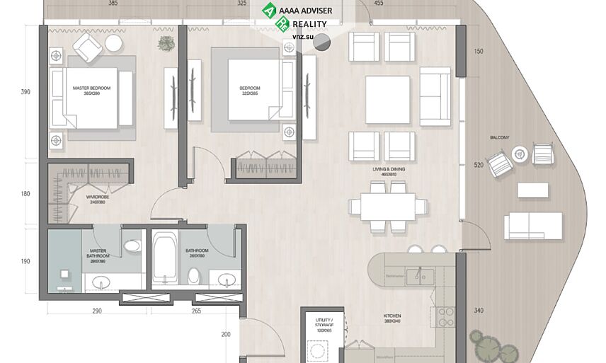 Недвижимость ОАЭ Люкс апартаменты с 2 спальнями: 4