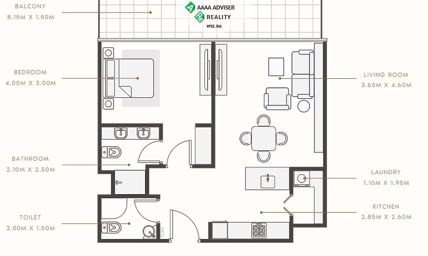 Недвижимость ОАЭ Замечательная квартира с 1 спальней : 2